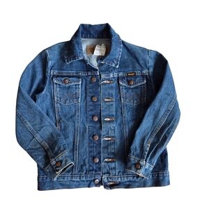 Wrangler Western Cowboy Medium Wash Denim Jacket Youth Medium